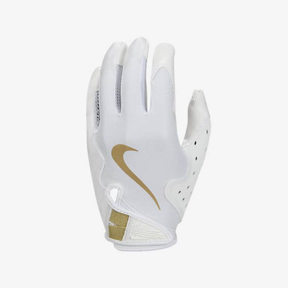 White Football Gloves Mitts. Nike